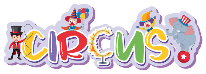 Word design for circus with many clowns