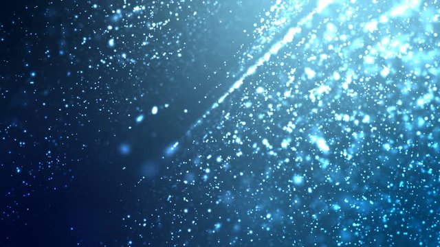 4K Abstract dark background with particle and lighting element for cyber futuristic concept with grain processed