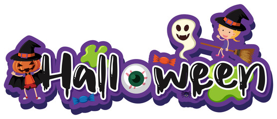 Font design for word halloween