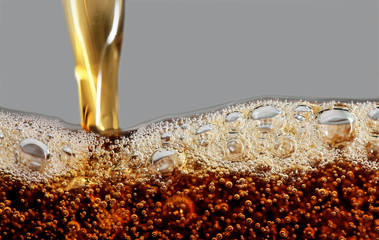 Macro shot of cola bubbles