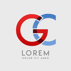 GC logo letters with "blue and red" gradation