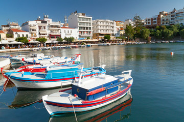 Fototapeta na wymiar Agios Nikolaos city,Crete in Greece