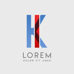 IK logo letters with "blue and red" gradation