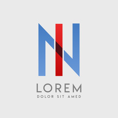 IN logo letters with "blue and red" gradation