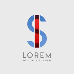 IS logo letters with "blue and red" gradation