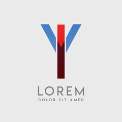 IY logo letters with "blue and red" gradation
