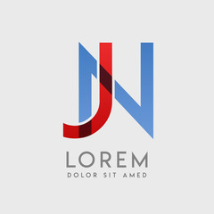JN logo letters with "blue and red" gradation