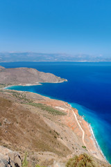 Fototapeta na wymiar Bay view with blue lagoon on Crete, Greece