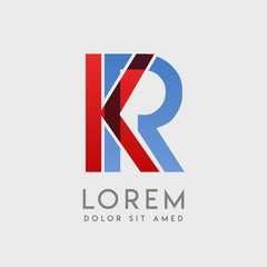 KR logo letters with "blue and red" gradation