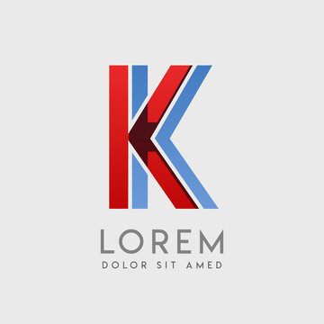 KK logo letters with "blue and red" gradation