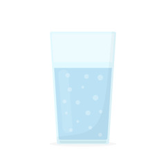 Glass with mineral water. Vector illustration