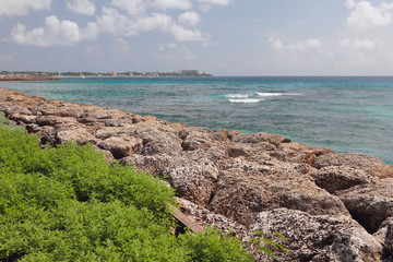 Fototapeta na wymiar Coast, Carlisle bay and sea. Bridgetown, Barbados