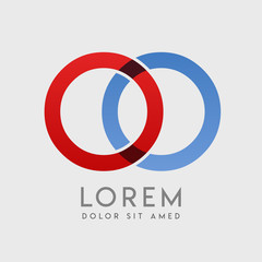 OO logo letters with "blue and red" gradation