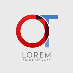 OT logo letters with "blue and red" gradation