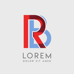 RB logo letters with "blue and red" gradation