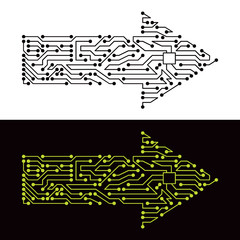 Electric scheme of arrow symbol