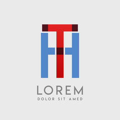 TH logo letters with "blue and red" gradation