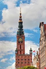 Fototapeta na wymiar City hall of old town in Gdansk - Poland