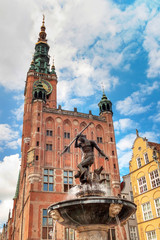 Obraz premium Fountain of the Neptune in Gdansk, Poland