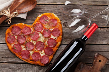 Heart shaped pizza