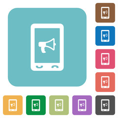 Mobile reading aloud rounded square flat icons