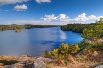 Beautiful swedish landscape at sunny day