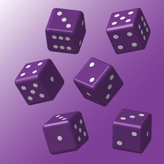 Purple Dice with White Points