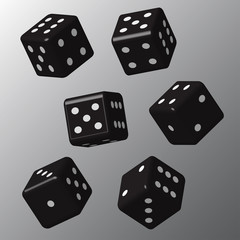 Black Dice with White Points