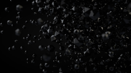 Fototapeta premium 3D Abstract Black Platonic Composition, Background, Rendering