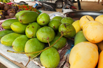 Mango fruits on the local market in Thailand