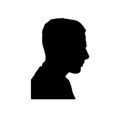 silhouette of men's profiles. vector illustration