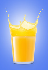 Naklejka na ściany i meble splashing orange juice