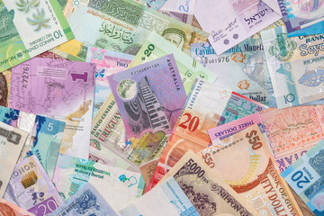 Collection of the variety  currency and banknotes from world