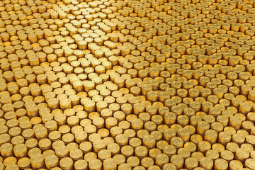 Pile of bitcoin, 3D illustration