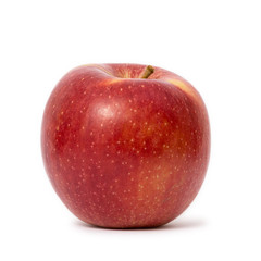 leckerer roter Braeburn Apfel auf weißem Hintergrund