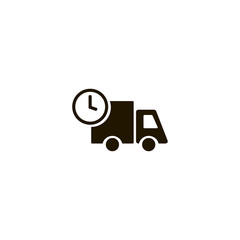 Fast shipping delivery truck icon. flat design