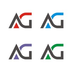 AG logo initial letter design template vector illustration