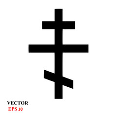 Isolated symIsolated symbol of orthodox cross in black colorbol of orthodox cross in black color