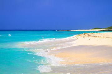 Fototapeta na wymiar Beach at Caribbean sea in Playa del Carmen, Mexico