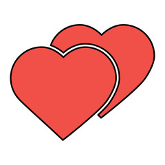 love hearts valentines day symbol vector illustration