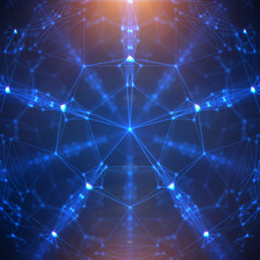 Abstract geometric figure with multiple connections.