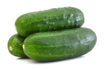 fresh cucumbers isolated on white