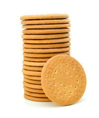 Cracker photographed in studio on white isolated background
