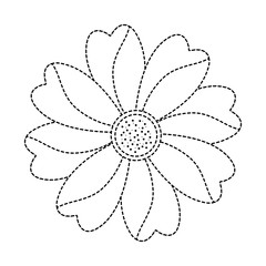 flower topview icon image vector illustration design  black dotted line