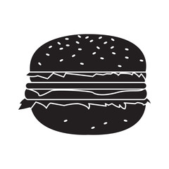 Isolated hamburger silhouette
