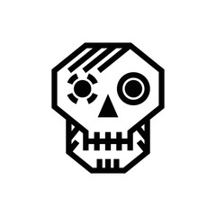 Geometric design skull on white background
