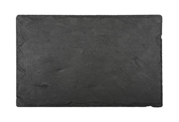 Black slate board isolated on white