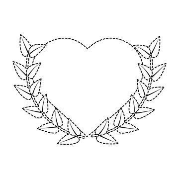 love heart wreath emblem romantic image vector illustration sticker design