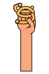 hand with a piece of rope