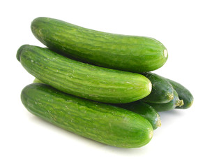 fresh cucumbers isolated on white